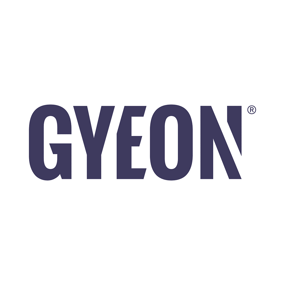 Gyeon brand logo featuring bold, geometric text with a modern and dynamic design, representing the innovative and high-performance car care products offered by the company.